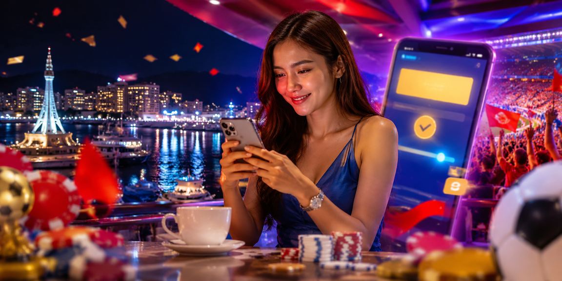 Pemain Malaysia bermain Roulette dalam talian melalui telefon pintar